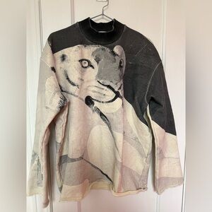 Kenzo Off-White Tiger Turtleneck Sweatshirt